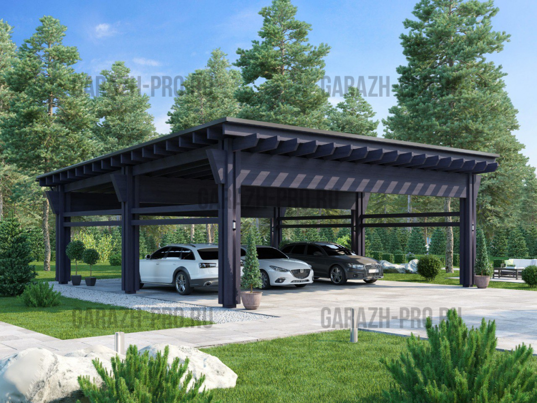 Навес 10х10 на 6 авто