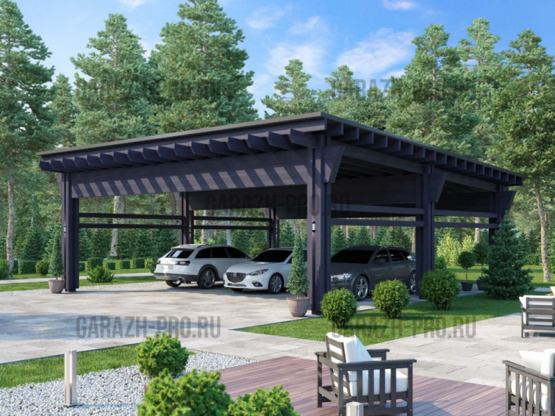 Навес 10х10 на 6 авто