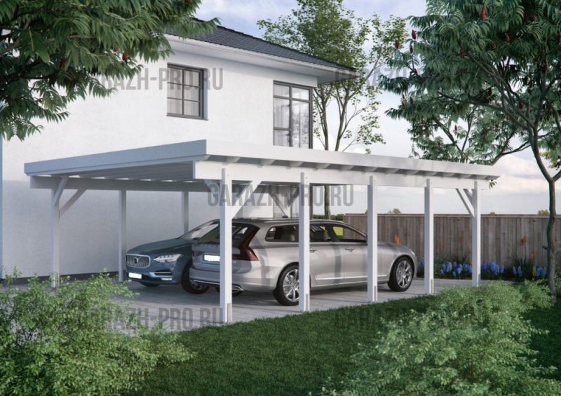 Навес 7,5х6 на 2 авто